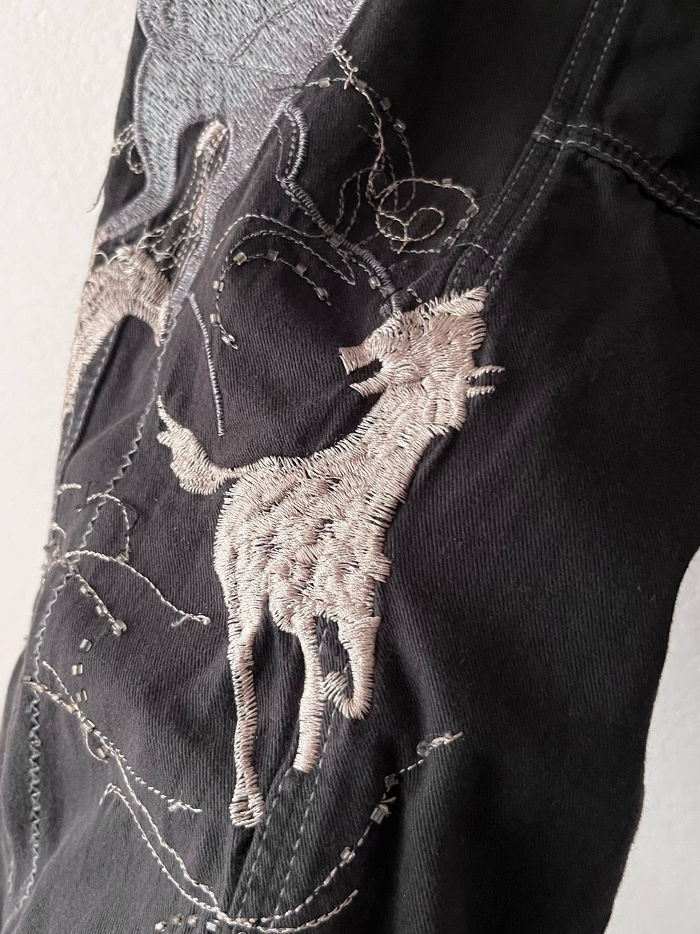 Y2k miss me stallion embroidered beaded cargo capri pants - Picture 4 of 16